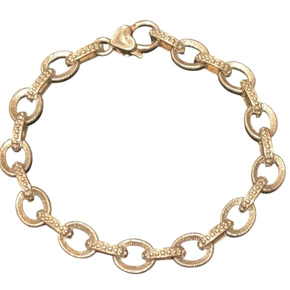 Judith Ripka Bracelet Sterling Silver Links w/ Dots & Lines 7.25 Inches Vintage - Picture 1 of 8